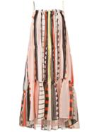 Apiece Apart - Striped Dress - Women - Silk - 4, Pink/purple, Silk