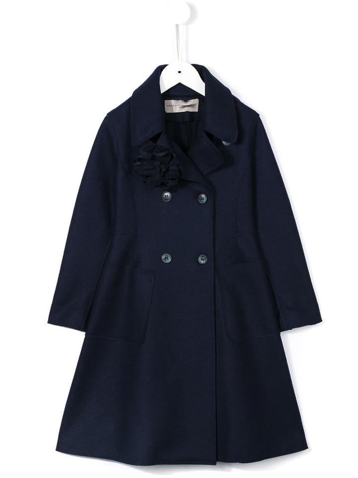 Ermanno Scervino Junior Double Breasted Coat, Girl's, Size: 8 Yrs, Blue