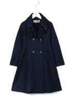 Ermanno Scervino Junior Double Breasted Coat, Girl's, Size: 8 Yrs, Blue
