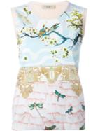 Piccione. Piccione Balcony Print Knitted Gilet
