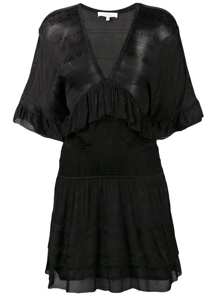 Iro V-neck Ruffle Dress - Black