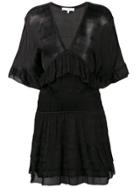 Iro V-neck Ruffle Dress - Black