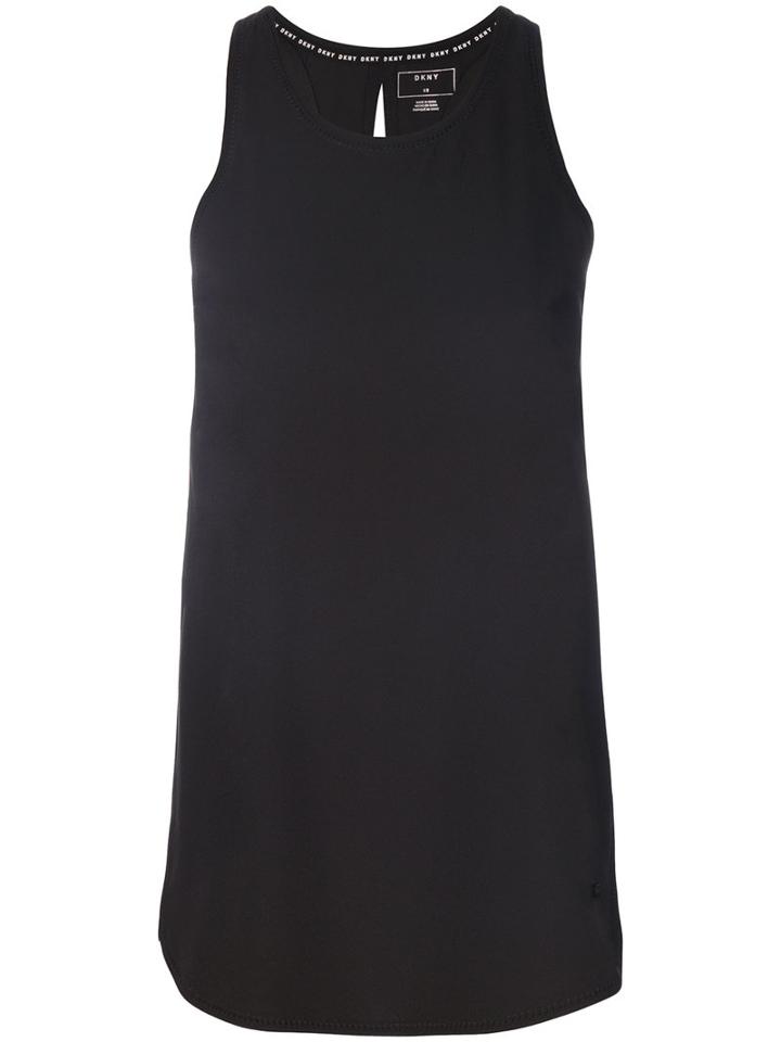 Dkny - Keyhole Racerback Vest - Women - Polyester/spandex/elastane - M, Black, Polyester/spandex/elastane
