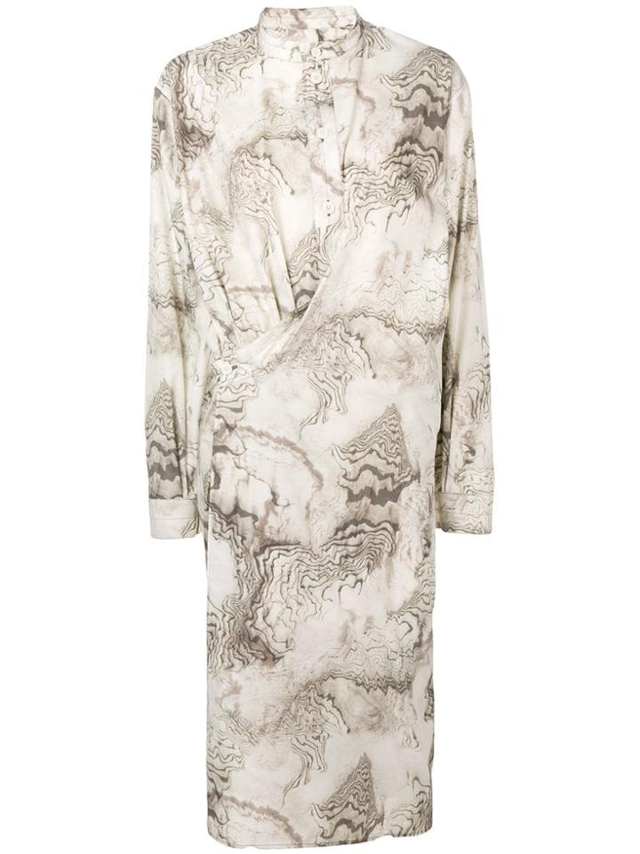 Lemaire Mandarin Collar Midi Dress - Neutrals