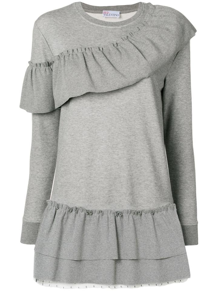 Red Valentino Ruffled Details Dress - Grey