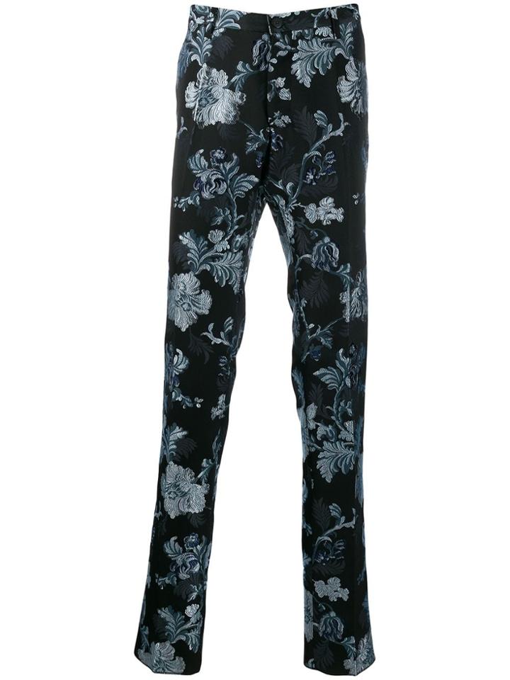 Christian Pellizzari Floral Jacquard Trousers - Blue