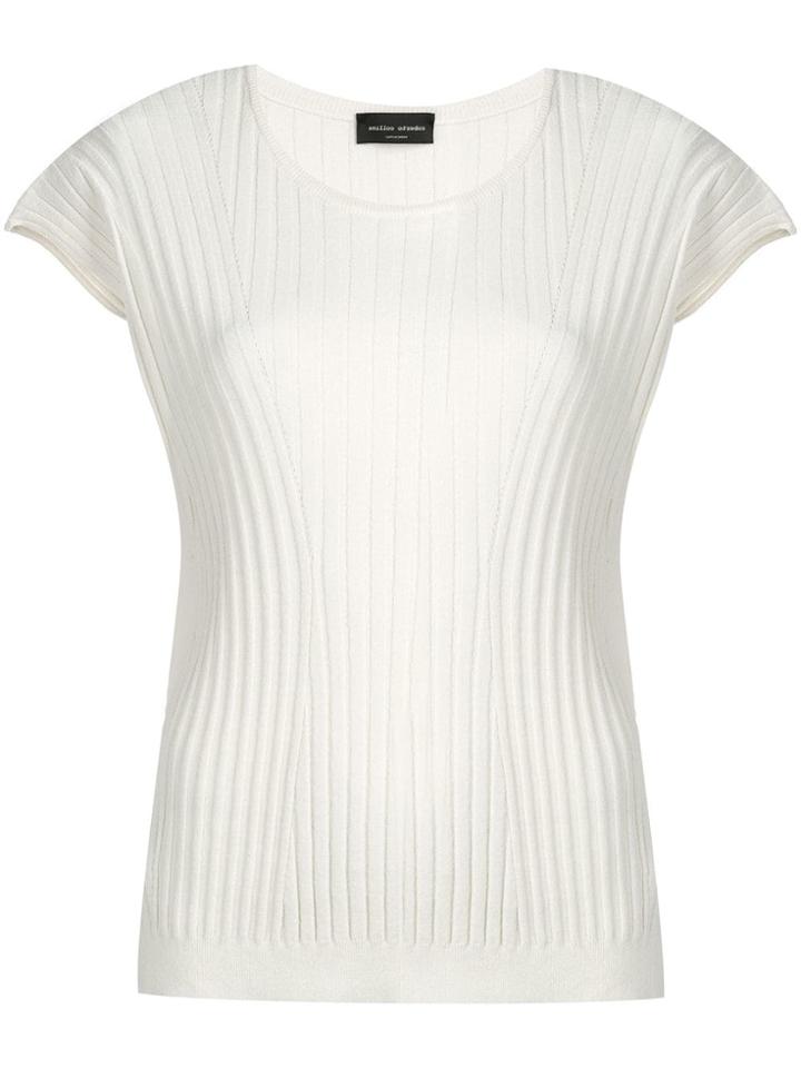 Roberto Collina Ribbed Knitted T-shirt - Neutrals