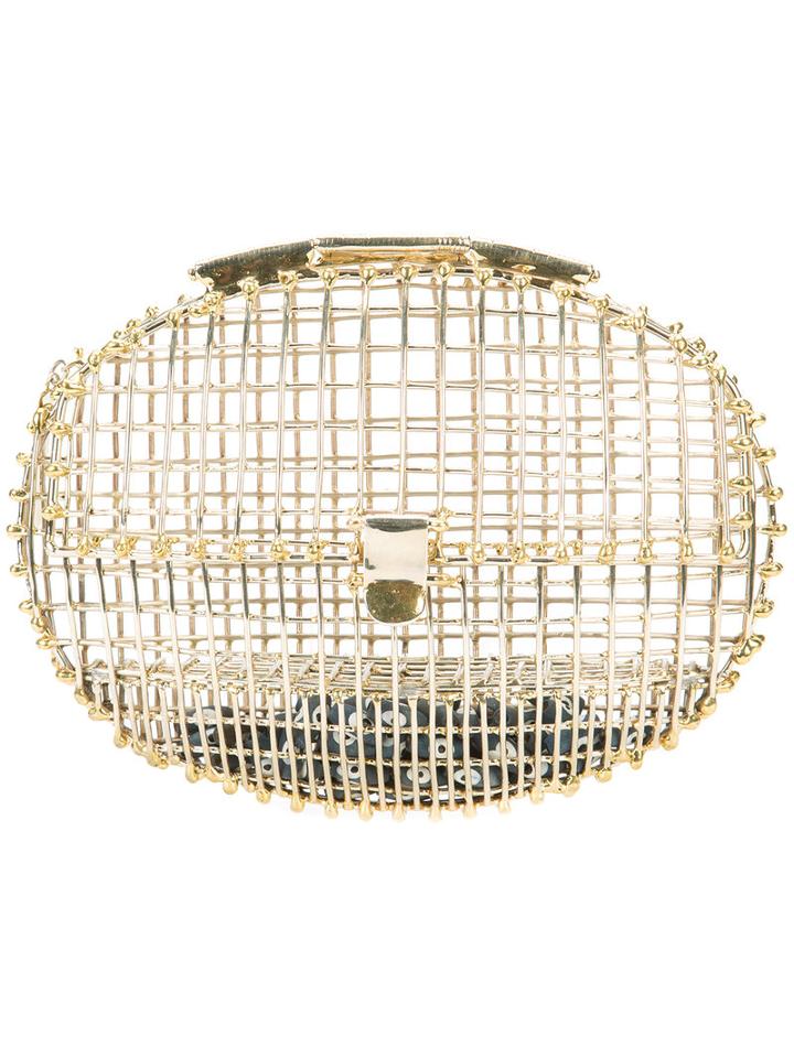 Anndra Neen - Oval Cage Clutch - Women - Brass - One Size, Grey, Brass