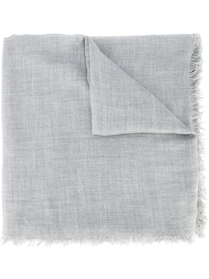 Faliero Sarti Frayed Scarf, Adult Unisex, Grey, Silk/cashmere