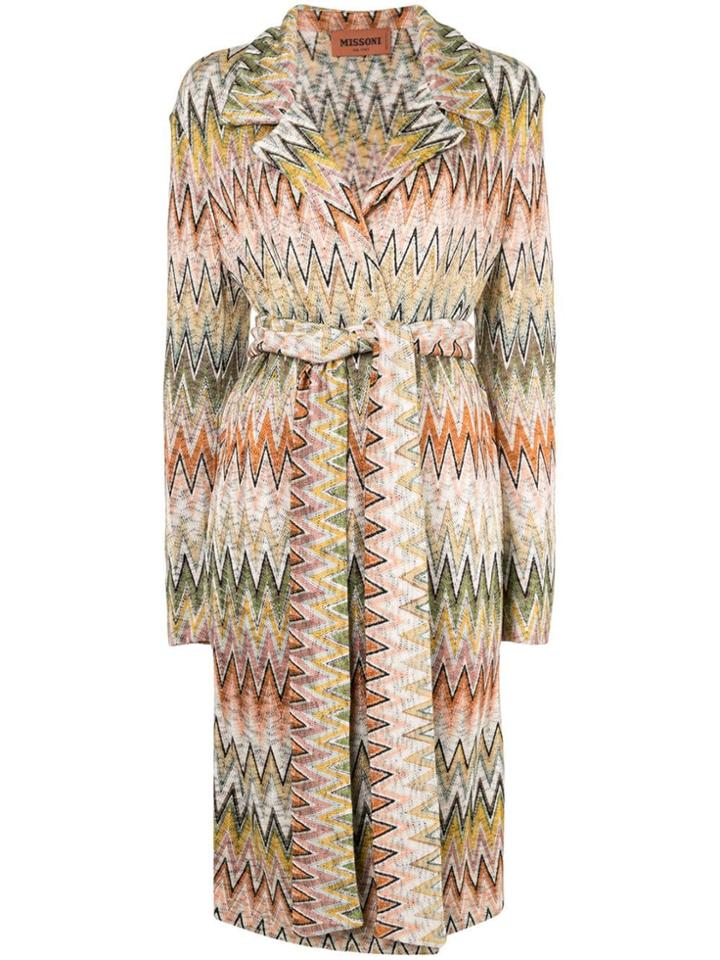Missoni Belted Pattern Coat - Multicolour