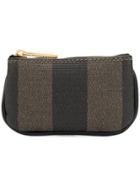 Fendi Vintage Top Zip Keychain Wallet - Brown