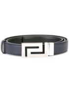 Versace Greca Key Reversible Buckle Belt, Men's, Size: 115, Black, Leather