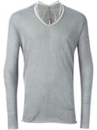 Label Under Construction Printed Arched Sweater, Men's, Size: 52, Grey, Cotton/linen/flax