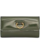 Burberry D-ring Patent Leather Continental Wallet - Green