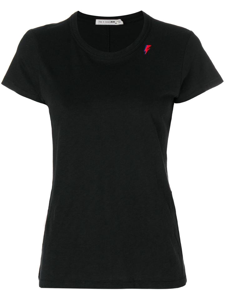 Rag & Bone Embroidered Lightening Bolt T-shirt - Black