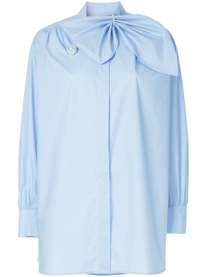 Kimhekim Asymmetric Petal Collar Shirt - Blue