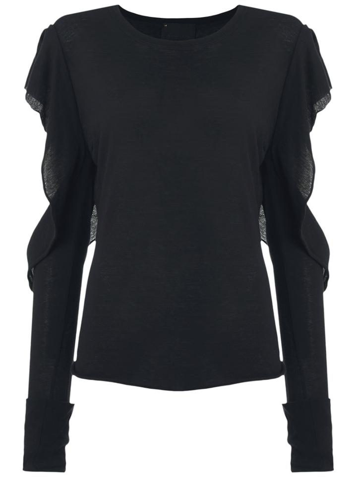 Andrea Bogosian Cut Out Blouse, Women's, Size: Medium, Black, Cotton