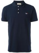 Maison Kitsuné Embroidered Logo Polo Shirt, Men's, Size: Medium, Blue, Cotton