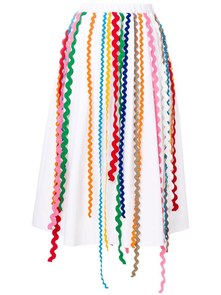 Mira Mikati Wave Ribbon Skirt - White