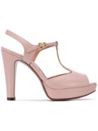 L'autre Chose T-bar Heeled Sandals - Pink