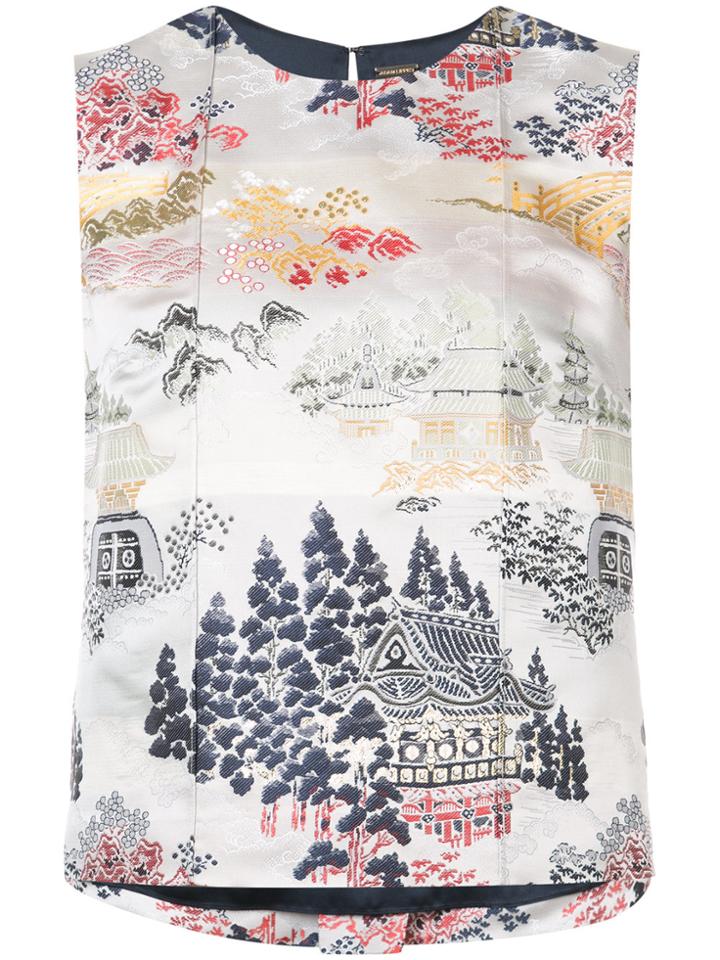 Adam Lippes Jacquard Round Neck Blouse - Nude & Neutrals