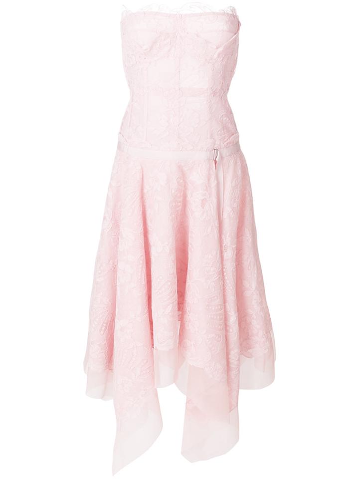 Alexander Mcqueen Lace Bustier Dress - Pink & Purple