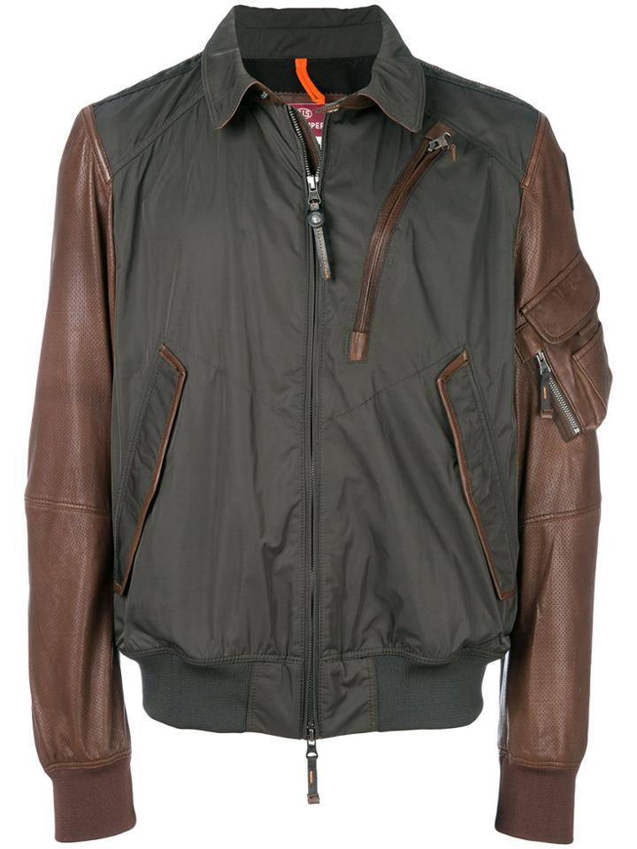 Parajumpers Contrast Panel Zip Jacket - Green