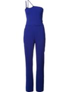 David Koma One-shoulder Jumpsuit, Women's, Size: 10, Blue, Polyamide/spandex/elastane/acetate/wool