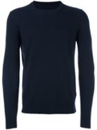 Maison Margiela Elbow Patch Classic Sweater, Men's, Size: Medium, Blue, Calf Leather/wool