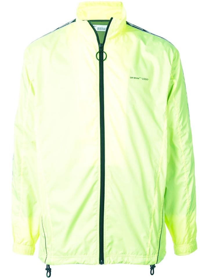 Off-white Logo Stripe Zip-up Jacket - Yellow