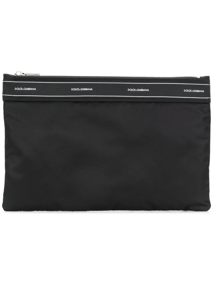 Dolce & Gabbana Logo Panel Clutch Bag - Black