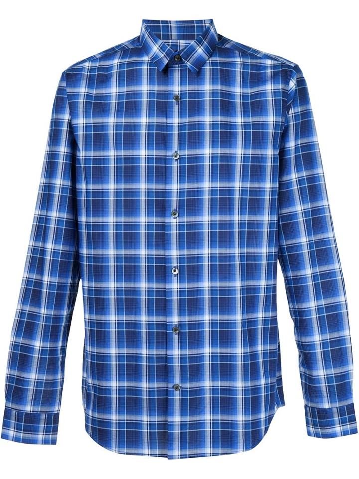 Vince Plaid Shirt, Men's, Size: Small, Blue, Cotton