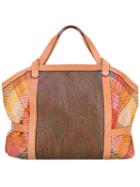 Etro - Paisley Print Tote Bag - Women - Cotton/calf Leather/polyester/pvc - One Size, Nude/neutrals, Cotton/calf Leather/polyester/pvc