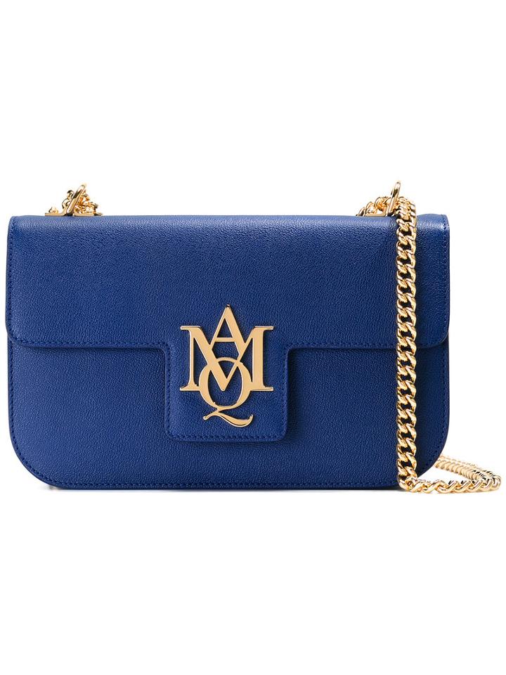 Alexander Mcqueen - Insignia Satchel - Women - Leather - One Size, Blue, Leather