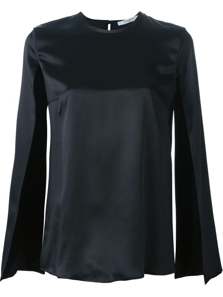 Givenchy Caped Sleeveless Top, Women's, Size: 36, Black, Silk
