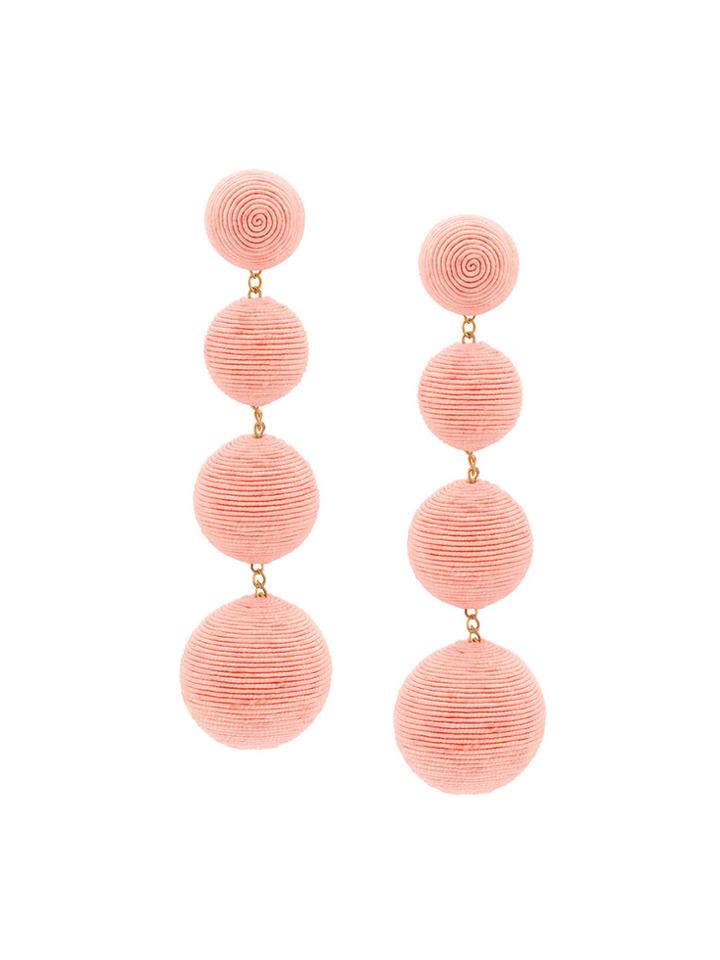 Rebecca De Ravenel Beaded Drop Earrings - Pink & Purple