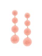 Rebecca De Ravenel Beaded Drop Earrings - Pink & Purple