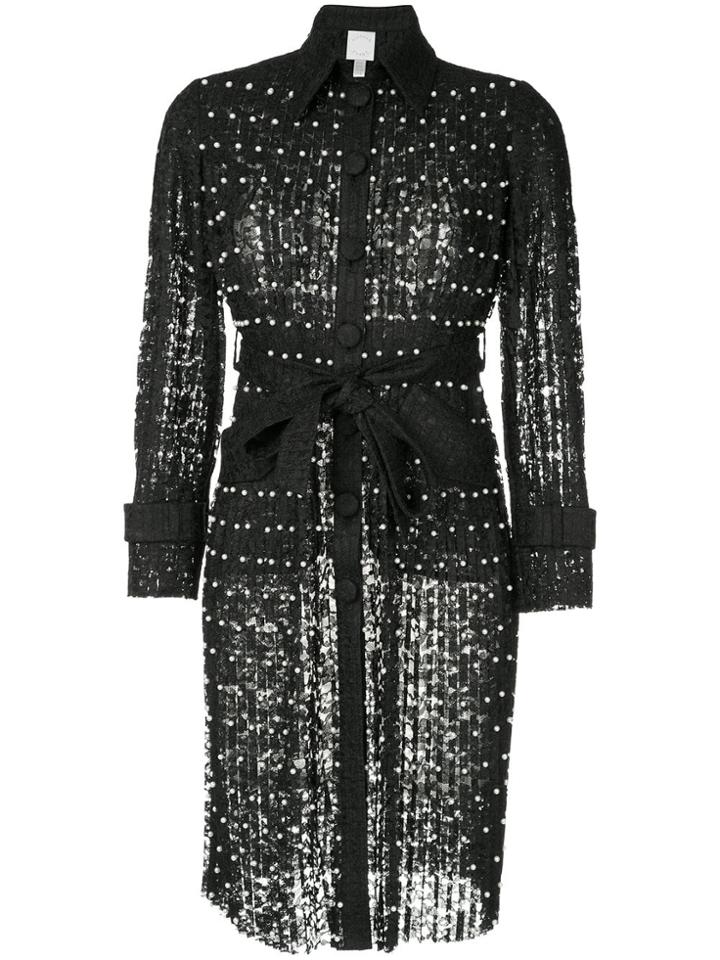 Huishan Zhang Embellished Fitted Coat - Black