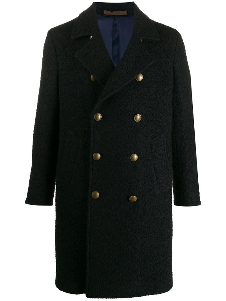 Eleventy Textured Woven Coat - Blue