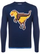 Coach Pixel Rexy Intarsia Knitted Sweatshirt - Blue