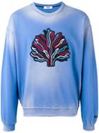 Msgm Tree Patch Sweatshirt, Men's, Size: Small, Blue, Cotton