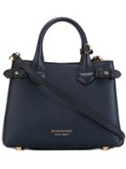 Burberry 'house Check' Shoulder Bag, Blue, Calf Leather/cotton