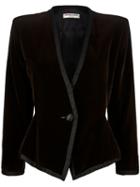 Yves Saint Laurent Vintage Collarless Jacket, Women's, Size: 40, Brown