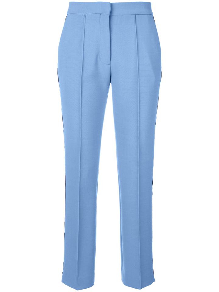 Victoria Victoria Beckham Side Stripe Cropped Trousers - Blue