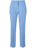 Victoria Victoria Beckham Side Stripe Cropped Trousers - Blue