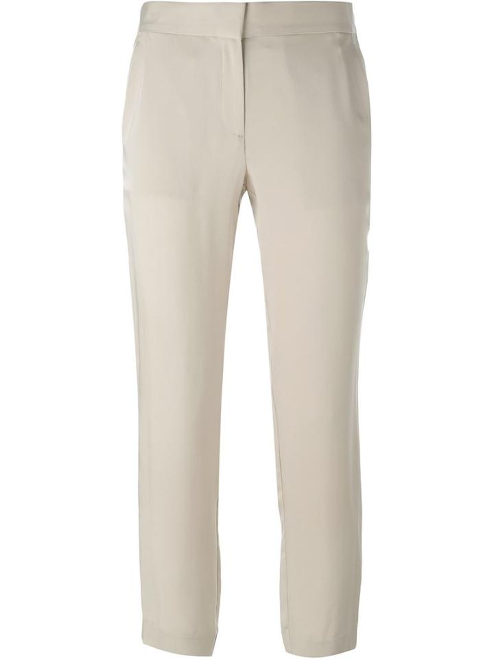 Theory Cropped Trousers, Women's, Size: 0, Nude/neutrals, Silk