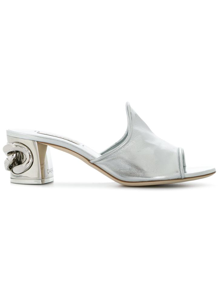 Casadei Chain-embellished Sandals - Metallic