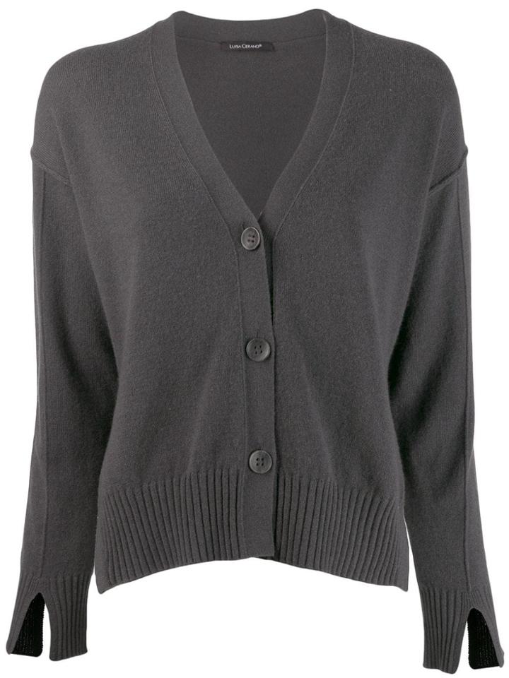 Luisa Cerano Cropped Cardigan - Grey