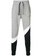 Nike Black And White Logo Track Pants - Grey