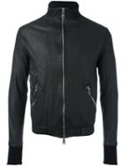 Giorgio Brato Zip Up Jacket, Men's, Size: 48, Black, Cotton/nylon/leather